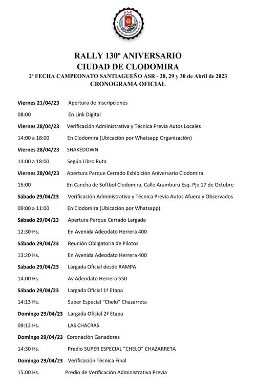 CRONOGRAMA- 2°FECHA- CAMPEONATO SANTIAGUEÑO DE RALLY_001